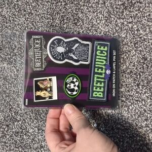 Beetlejuice Beetlejuice Beetlejuice patch and pin set New!